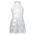 thumbnail image 4 of HULIJA Kids Little Girl Short One-piece Jumpsuit Sequined Dancing Romper for Evening Birthday Party Silver 14, 4 of 7