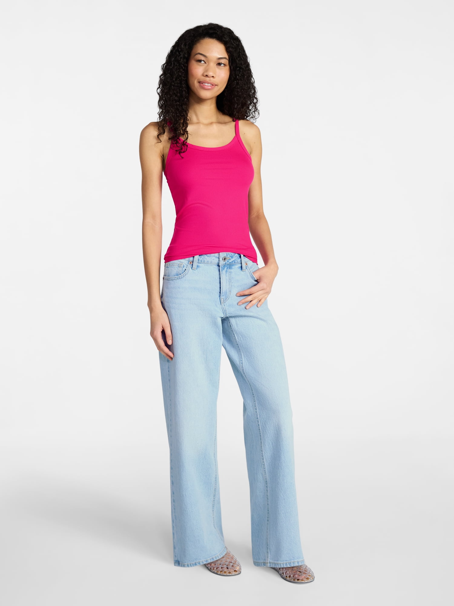 No Boundaries Ribbed Cami Top, Women's XXS-XXL