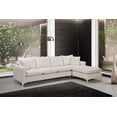 thumbnail image 3 of Sectionnel Réversible en Velours Beige avec Pieds en or Riche Ou Chrome, 3 of 13