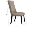 thumbnail image 3 of ACME Morland Linen Fabric Tufted Parson Dining Side Chair in Tan and Black, 3 of 6