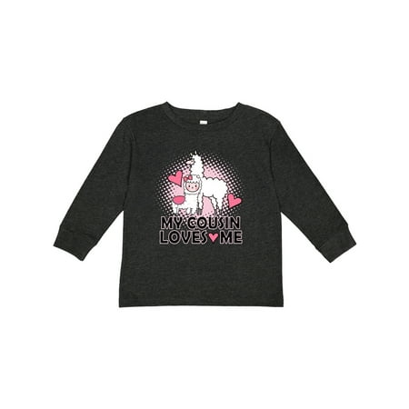 

Inktastic My Cousin Loves Me Llama Gift Toddler Toddler Girl Long Sleeve T-Shirt