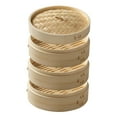 thumbnail image 4 of Fiocias Bamboo Steamer Basket Steamer Cloth Vegetable Steamer for Dimsum Bao Chicken Dia 25.4cm 3 Tier, 4 of 8