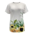 thumbnail image 4 of Fshinging Women'S Tops Vinatge Floral Print Short Sleeve Crew Neck Casual Tees Fashion Tunic Blouse, 4 of 5