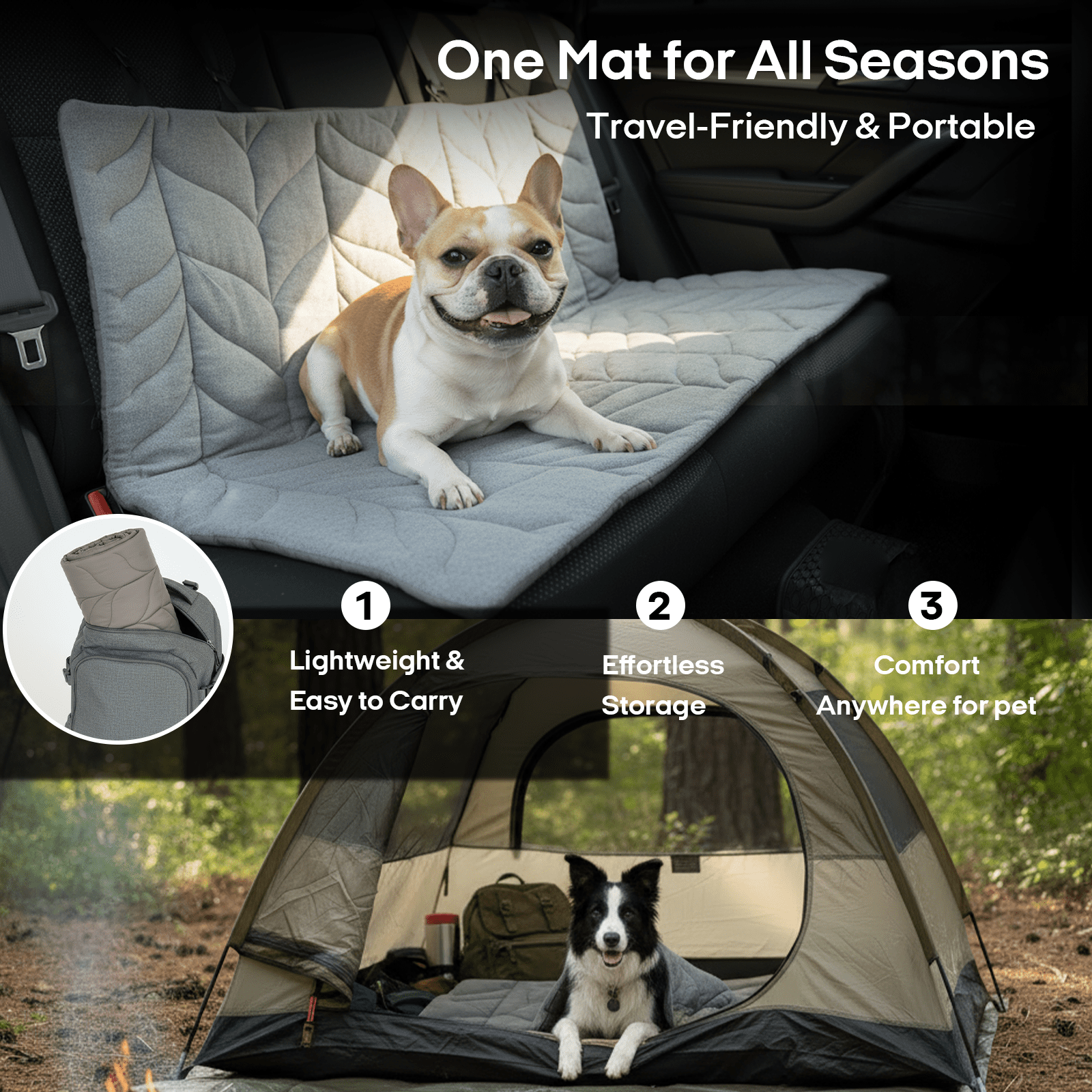 Vagascape Cooling Pet Mat – All-Season Cooling Pad for Dogs & Cats, Washable Crate Bed, Large