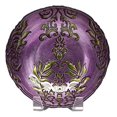 thumbnail image 2 of Red Pomegranate Damask Bowl Purple Green 7.5-Inch, 2 of 3