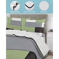 thumbnail image 4 of Quilts Twin Size, Sage Green Grey Geometric Soft Comforter Bedding Set for Bed, Modern Black White Abstract Art Lightweight Quilted Bedspread with Pillow Cover(2 Pieces) for All Season, 68x86 Inch, 4 of 6