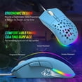 thumbnail image 6 of MAGIC-REFINER D19 Wired Gaming Mouse, 12,000 DPI Ergonomic Mouse with 7 Programmable Buttons, 12K Optical Sensor, 1ms, 13 RGB Backlit Modes, 6 Adjustable DPI, Adjustable Weights, for PC/MAC, Blue, 6 of 6