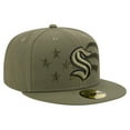 thumbnail image 3 of Men's New Era  Olive Seattle Kraken Military Appreciation Flag 59FIFTY Fitted Hat, 3 of 5