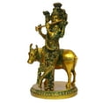 thumbnail image 3 of Brass World Brass Krishna with Cow Standing Playing Flute Idol Statue Mandir Puja Office Home Décor Gift 10 Inches, 3 of 4