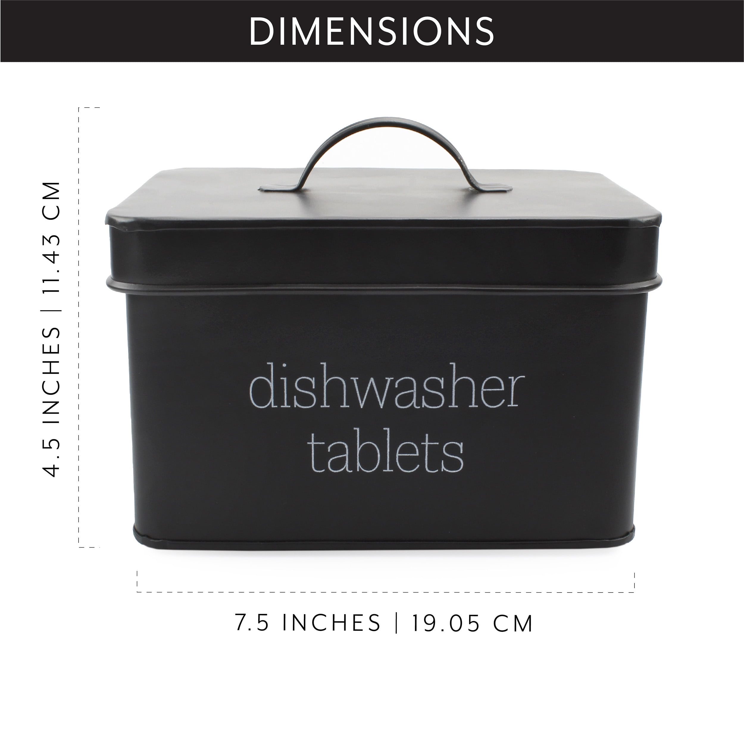 Farmhouse Dishwasher Pods Container with Lid – Metal Dishwasher Pod Holder  for Kitchen Organization, Dish Pods Storage Box Holds Over 100 Pacs
