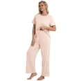thumbnail image 3 of DAKIMOE Womens Pajama Sets Pajamas for Women Set Capri Sleepwear Short Sleeve Two-Piece Pjs Tops & Long Pants Casual Prints Lounge Sets for Women S-2XL, 3 of 8