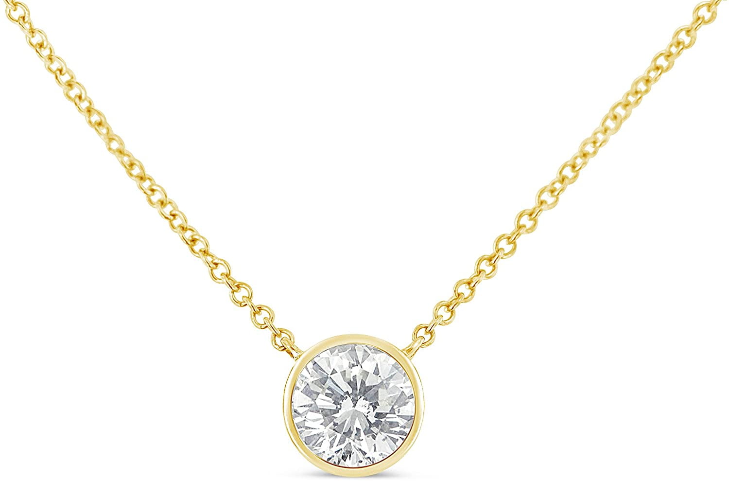 Details about   Bezel Set 1 CT Pink Sapphire Solitaire Pendant Necklace 14k Rose Gold Finish