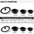 thumbnail image 4 of ANAEAT Tapa universal de silicona para ollas, sartenes y sartenes - Vidrio templado cubierto con borde de silicona resistente al calor Se adapta a todos los utensilios de cocina de 6 a 11 de diámetro, 4 of 5