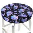thumbnail image 3 of Gukieu flower Skull crystal Print Round Chair Cover, Dust-proof and Non-slip Bar Chair Protective Cover, Suitable for Bars, Restaurants, Offices-12 inch, 3 of 7