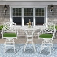 thumbnail image 7 of VIVIJASON 31" Patio Height Bar Table, All-Weather Cast Aluminum Bar Bistro Table Outdoor Patio Round Dining Table with Umbrella Hole for Balcony, Lawn, Garden, Backyard, White, 7 of 7