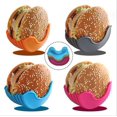 thumbnail image 1 of Burger Buddy Silicone Burger Holder, Sandwich Stand, Reusable Burger Fixed Box, 4 Pack, 1 of 5