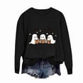 thumbnail image 4 of Womens Cropped Halloween Sweatshirts Fashion Ghost Graphic Pullover Shirts Cute Long Sleeve Trendy Clothes Blue, M, 4 of 4