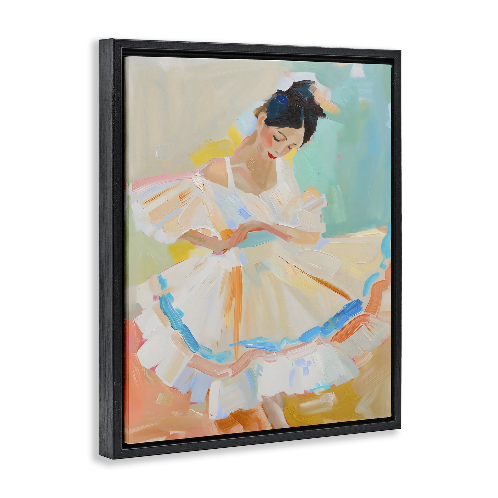 Stupell Industries Dancer with Flowing Dress Black Framed Floater Canvas Wall Art, design by The Prints Vibe
