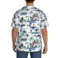 thumbnail image 7 of Goofa Hawaii Palms Printed Men's Casual Short-sleeved Shirt,Lightweight Breathable Button-down,Summer Casual men's top,Versatile Fashion shirt-Medium, 7 of 7