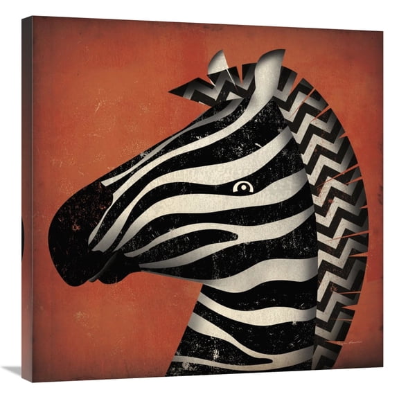 Global Gallery's 'Zebra Wow' By Ryan Fowler Stretched Canvas Wall Art