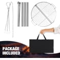 thumbnail image 6 of Adjustable Stainless Steel Camping Tripod Grill, Round Grate with Carry Bag for Outdoor BBQ, 6 of 9