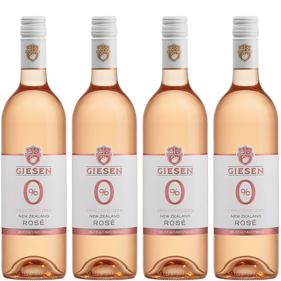 Giesen Non-Alcoholic Rosé - Premium Dealcoholized Rose Wine from New Zealand | 4 PACK