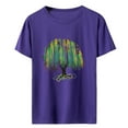 thumbnail image 5 of PMUYBHF T-Shirt Décontracté pour Femmes, Imprimé Arbre Mardi, Col Rond, Manches Courtes, Ample, 1412 S, 5 of 5