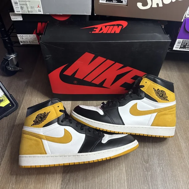 Size 14 - A i r-Jor-dan 1 Retro OG High Best Hand in the Game - Yellow Ochre