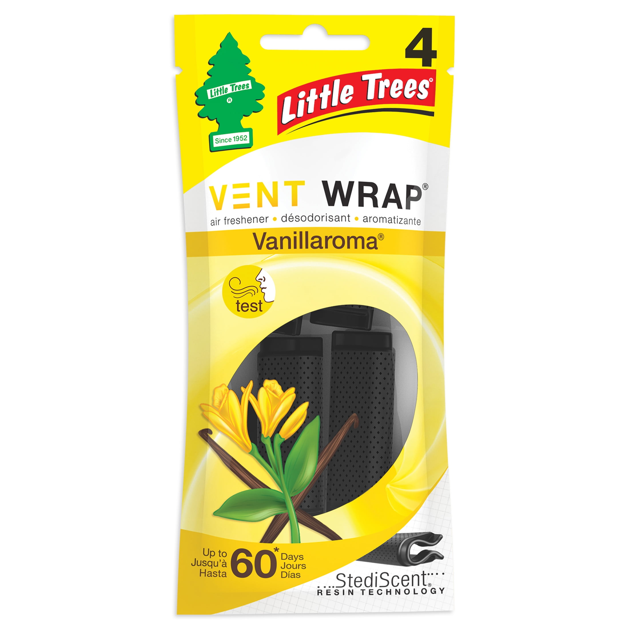 Little Trees Air Fresheners Vent Wrap Vanillaroma 4 Pack