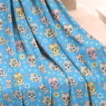 thumbnail image 3 of Blue Skull Floral Pattern Blanket,Comfortable Soft Lamb Wool Throw Blanket,All Season,Warm Lightweight Blankets for Sofa Bed Couch Living Room Chair,50"x60", 3 of 4