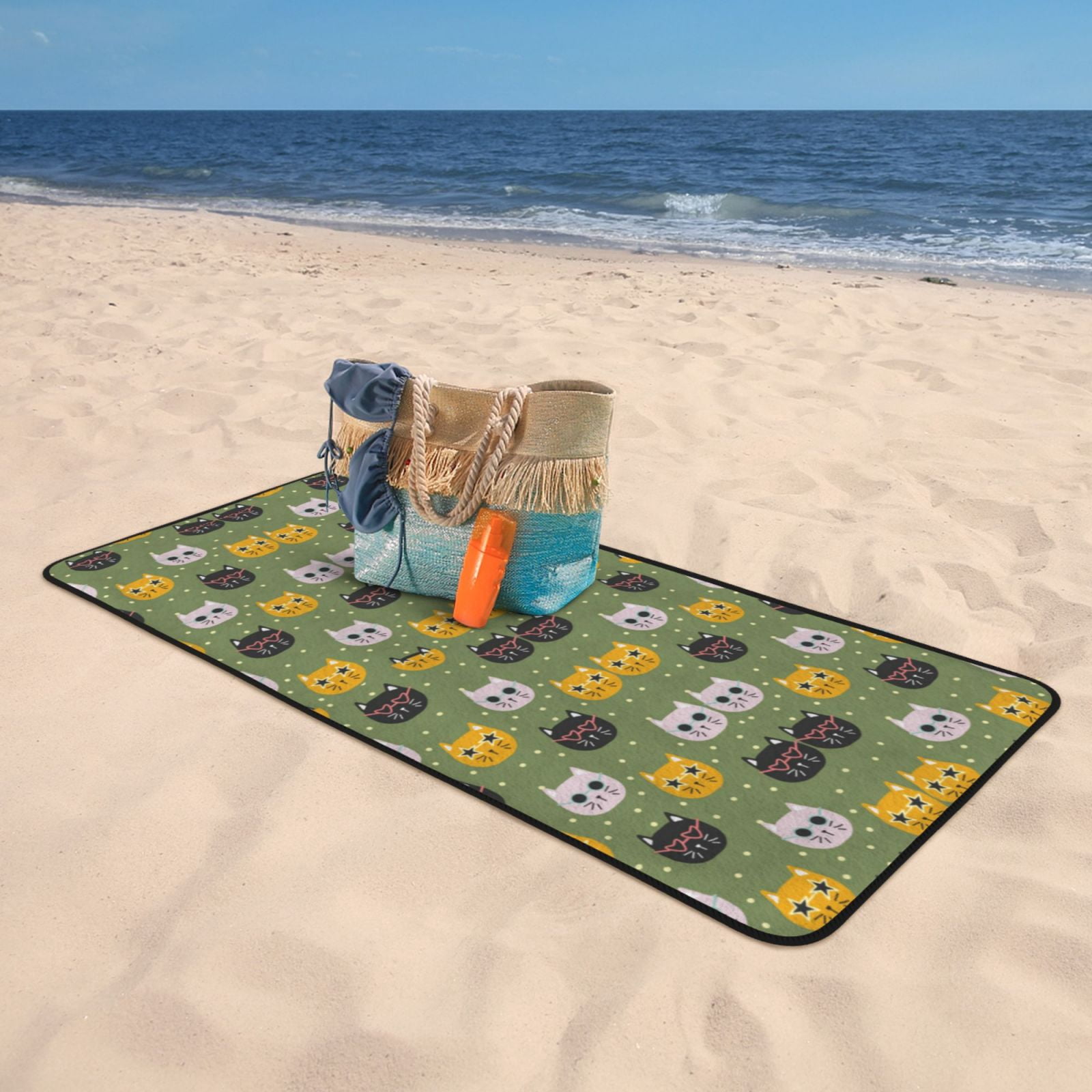 Cotton Bath Towels for Bathroom - Funny Cat Face Microfiber Quick Dry Towels for Body Bath Sheets, Personalized Beach Towel, Soft Shower Towels for Travel Home Beach 27*55in