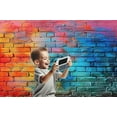 thumbnail image 2 of 10 x 6.5 ft Colorful Brick Wall Photo Backdrop 80's 90's Hip Hop Graffiti Background Baby Birthday Wedding Graduation Themed Party Photography Decoration Banner Studio Props, 2 of 4