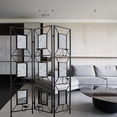 thumbnail image 2 of Royard Oaktree 3-panel Room Divider Screen with 9 Photo Frames, 71" Tall Folding Decorative Screen with Antique Mirrors and Candle Sticks, Freestanding Partition Wall Divider for Living Room, 2 of 6
