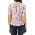 thumbnail image 3 of Unique Bargains Blouses à Manches Courtes à Volants Imprimé Floral pour Femmes, 3 of 6