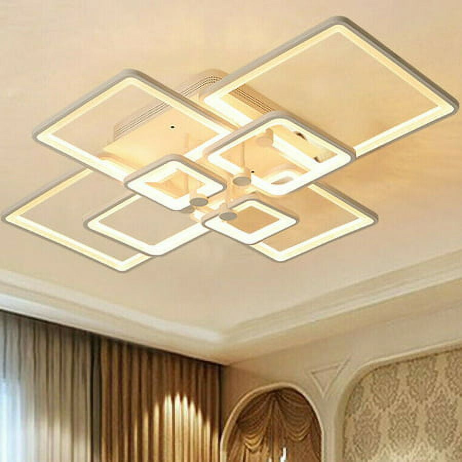 Modern LED Ceiling Light Square Acrylic Ceiling Lamp Bedroom Living Room Lighting Modern Ceiling Light Dimmable Pendant Fixture Lamp Dining Room LED Chandelier Square Acrylic Ceiling Light Home Lamp