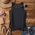 thumbnail image 4 of HAiming Women's Tank Tops Plain Solid Color Sleeveless Athleisure Tee Loose Classic Scoop Neck Blouses Summer Vacation Outwear Tops, 4 of 5