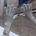 thumbnail image 2 of Caywon Women's Winter Knitted Gloves Touchscreen Compatible Fleece Lined Thick Long for Cycling Warm Outdoor Cold Weather Accessories, 2 of 5