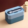 thumbnail image 1 of Bento Lunch Box for Adults & ,1600ml Stackable Lunch Box with 2 Compartments and Cutlery Set,BPA-Free Plastic Compartment Lunch Box,Safe Leakproof Bento Box for Men Women, 1 of 5