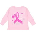 thumbnail image 3 of Inktastic Love, Care, Cure Breast Cancer Awareness Pink Ribbon Boys or Girls Long Sleeve Toddler T-Shirt, 3 of 5