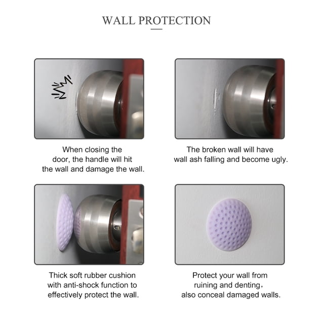 Furniture Crash Pad Wall Thickening Protector Furniture Crash Shockproof Mat Door Wall Stick Golf Modelling Rubber Pad Handle Door Lock Protective Pad