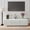 White, variant on 58 Inch TV Stand with Modern Spiral Wave Design, Media Console with Storage Cabinet and 2 Drawers for Living Room Bedroom, White