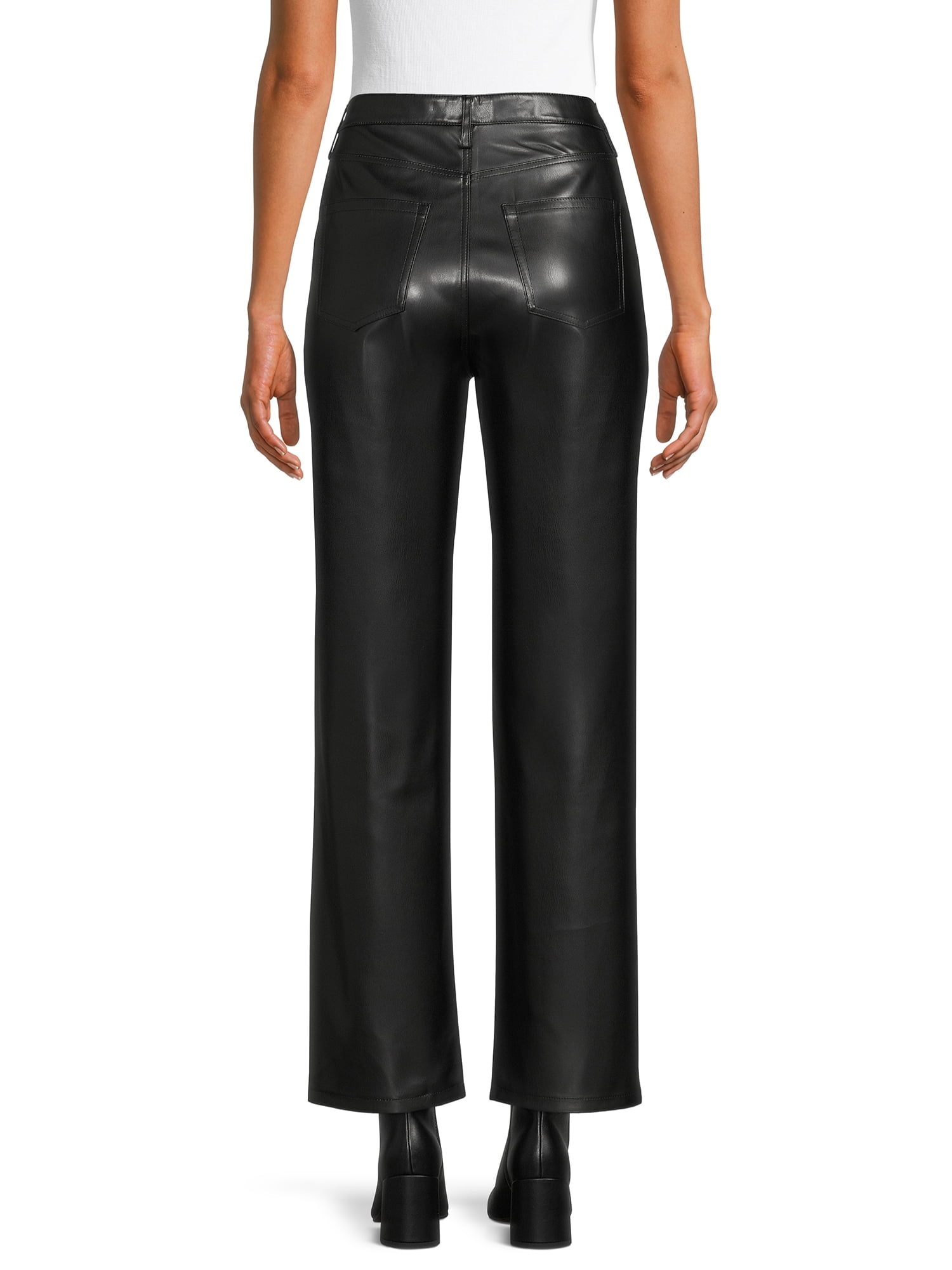 No Boundaries Junior's Faux Leather Pants - Walmart.com
