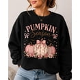 thumbnail image 3 of Coquette Pumpkin Season Sweatshirt, Cute Halloween Sweatshirt, 3 of 6