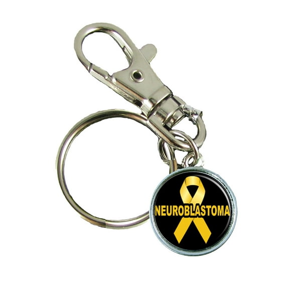 Neuroblastoma Awareness Keychain Support Silver Plated Jewelry Key Chain