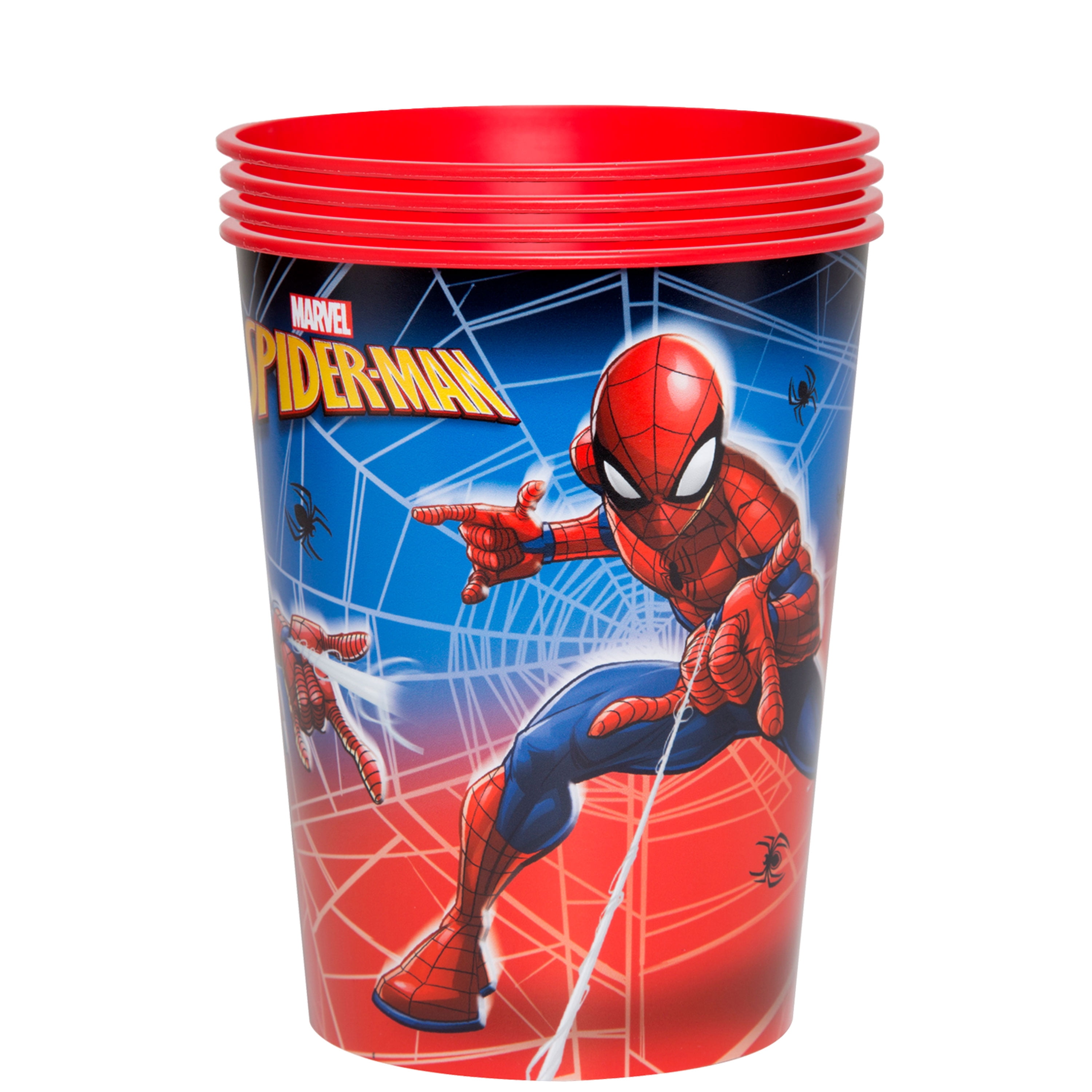 Spiderman 4 Count 16oz Multicolor Plastic Cup