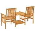 thumbnail image 3 of vidaXL Garden Chairs with Tea Table and Cushions Solid Acacia Wood, 3 of 5