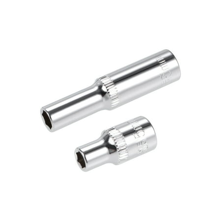 

Uxcell 1/4 Drive 5mm Deep and Shallow 6-Point Socket Set Metric CR-V