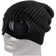 thumbnail image 4 of Goggle Hat: Beanie Style with Ribbed Knit Cuff for Winter - Unisex Black_Special Gift, 4 of 5