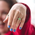 thumbnail image 5 of 1.71 ct Round Cut Simulated Green Diamond Solitaire with Simulated Diamond Accents 14K White Gold Womens Engagement Ring, 5 of 6