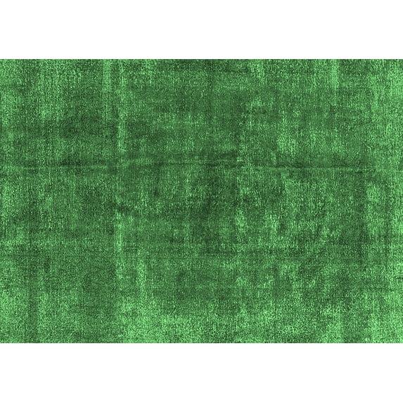 Ahgly Company Indoor Rectangle Oriental Emerald Green Industrial Area Rugs, 7' x 10'